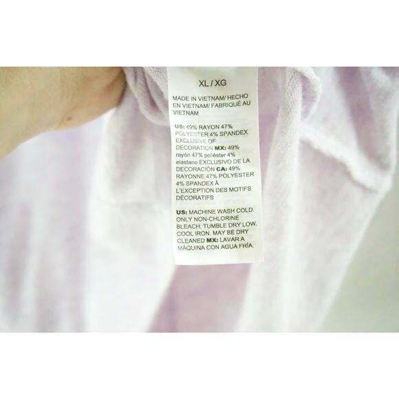 White House black market women’s lavender XL V-neck soft high low sweater - Picture 8 of 11